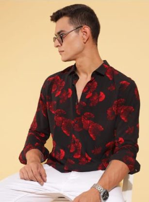 Black Velvet Rose Shirt